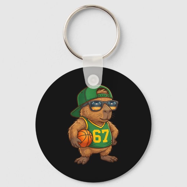 Porte-clés Capybara Basket-ball 67 Gen Alpha Argot Srts Homme (Recto)
