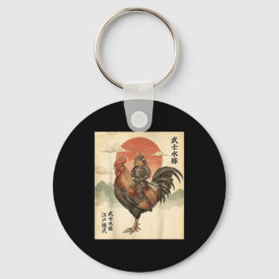Porte-clés Capybara Coq Samouraï Japonais Vintage 