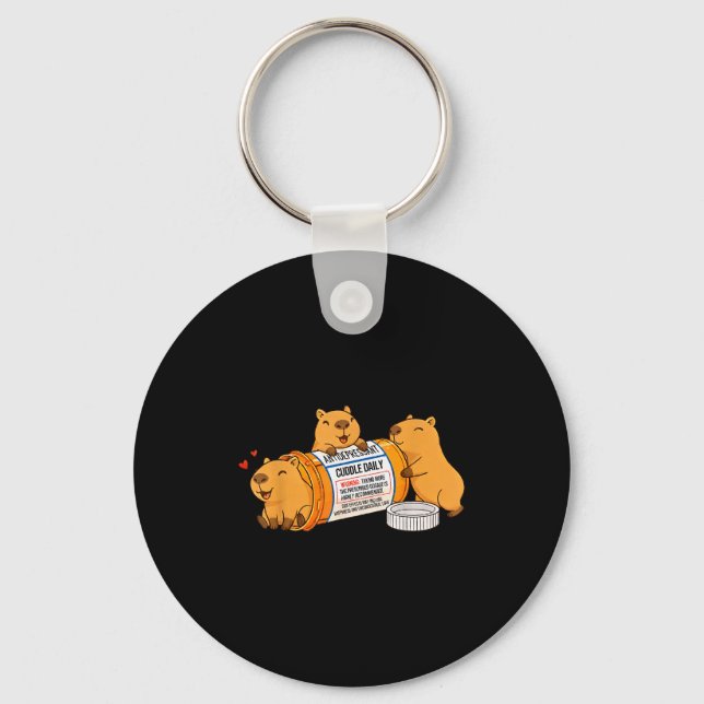 Porte-clés Capybara drôle antidépresseur Zoo Garçons Filles E (Recto)