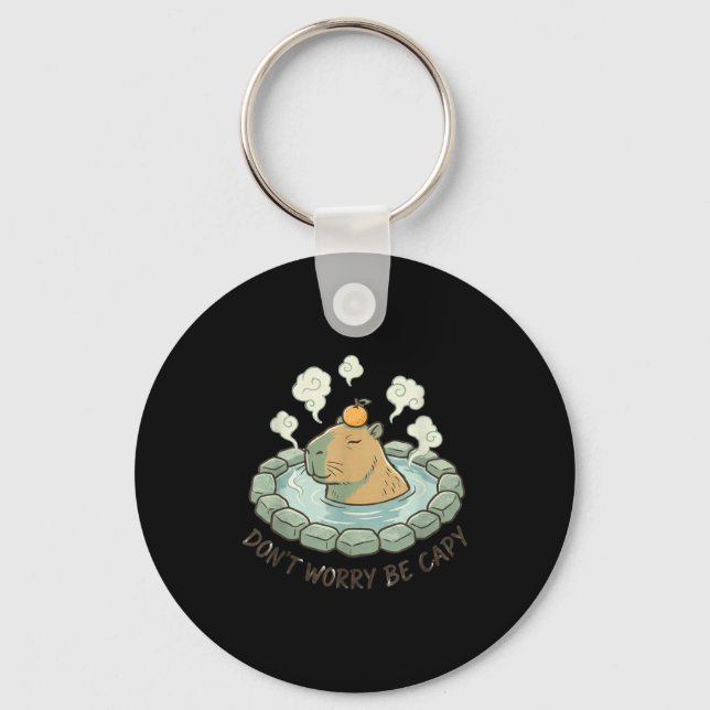 Porte-clés Capybara drôle ne t'inquiète pas sois capy mignon  (Recto)
