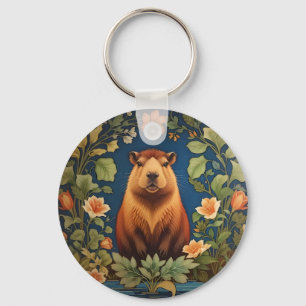 Porte-clés Capybara élégant - Inspiré par William Morris