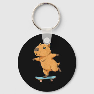 Porte-clés Capybara patineur drôle Planche à roulettes Baller