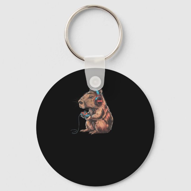 Porte-clés Capybara Player Immersion Totale Dans Le Travail V (Recto)