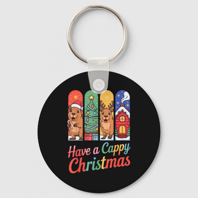 Porte-clés Capybara Reindeer Xmas Have A Capy Christmas  (Recto)