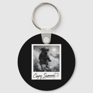 Porte-clés Capybara ski aquatique été mème drôle