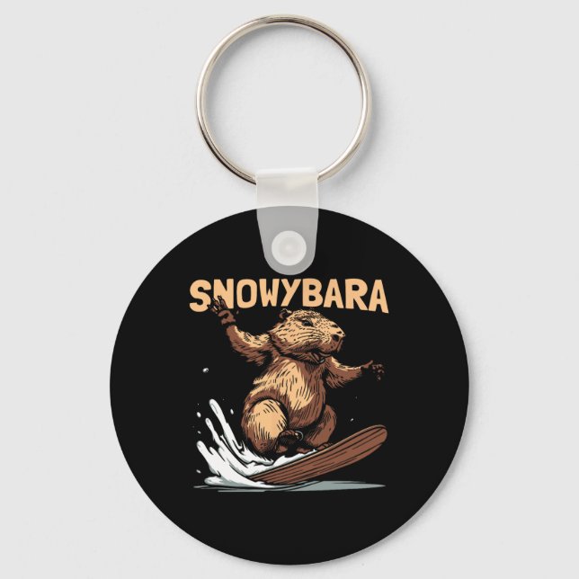 Porte-clés Capybara Snowboard - Snowboard Snowboard Snow (Recto)