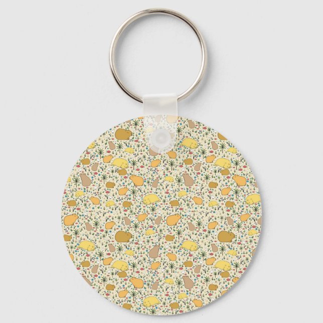 Porte-clés Capybaras en jaune (Recto)