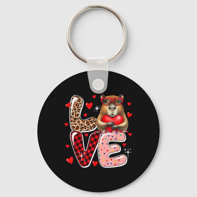 Porte-clés Capyra d'amour coeurs solaires Saint-Valentin Enfa (Recto)