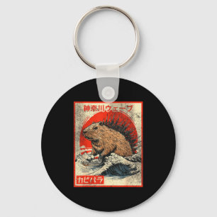 Porte-clés Capyzilla _ Vague de Kanagwa Japon _ Capybara Rong