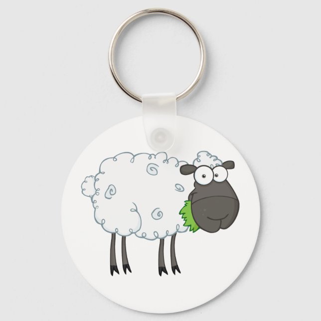 Porte-clés Caractère de dessin en mouton noir (Recto)
