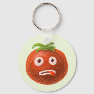Porte-clés Caractère de tomate drôle
