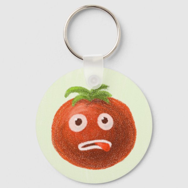 Porte-clés Caractère de tomate drôle (Recto)