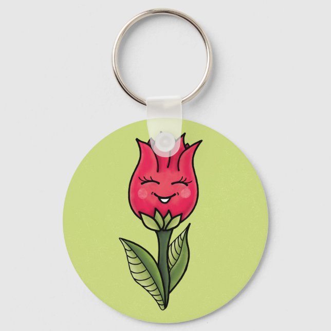Porte-clés Caractère Fleur mignonne Fille (Recto)