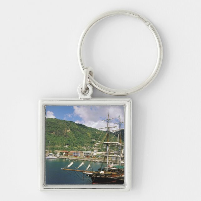 Porte-clés Caraïbes, Sainte-Lucie, Soufriere. Bateaux dans (Devant)