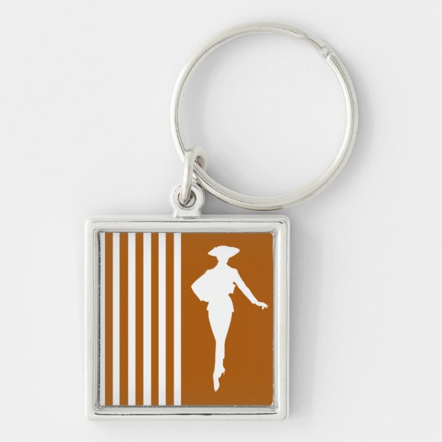 Porte-clés Caramel Grandes Modernes avec Silhouette Mode (Devant)