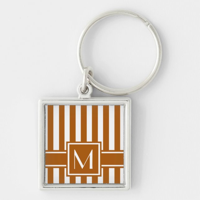 Porte-clés Caramel Grille moderne avec Monogramme (Devant)