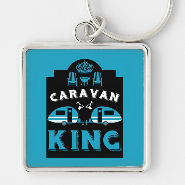 Porte-clés Caravan King Cadeaux Pour Campeurs (Devant)