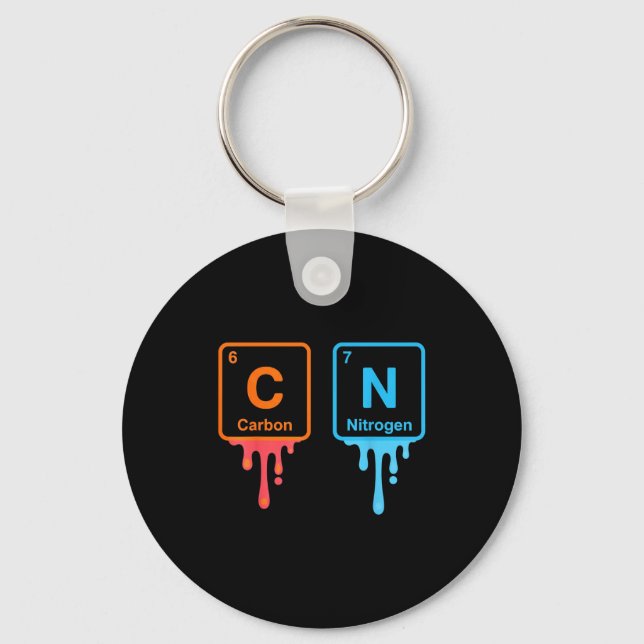 Porte-clés Carbon Nitrogen Science Design Fun Chemistry Lover (Recto)