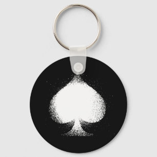 Porte-clés Card suit Spades white- grunge
