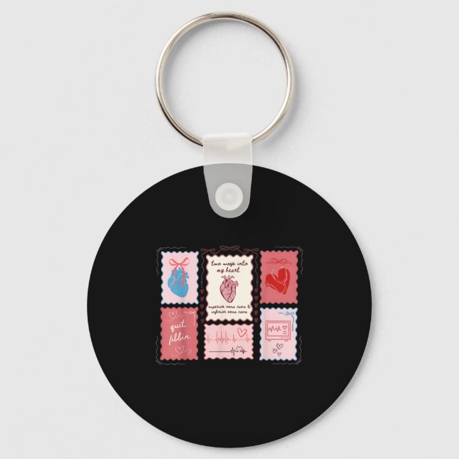 Porte-clés Cardiac Nurse Scalloped Stamp Heart Anatomy Coquet (Recto)
