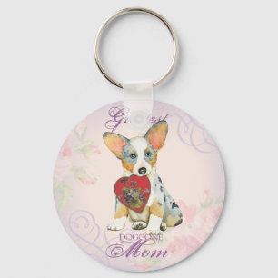 Porte-clés Cardigan Welsh Corgi Heart Mom