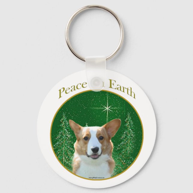 Porte-clés Cardigan Welsh Corgi Peace (Recto)