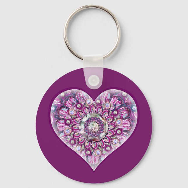 Porte-clés Cardinal rouge Rosace (Recto)