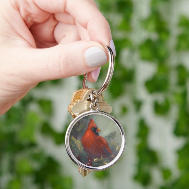 Porte-clés Cardinaux « Noël arrive » (main)