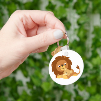 Porte-clés Caricature adorable Lion Papa et Porte - clé d'enf