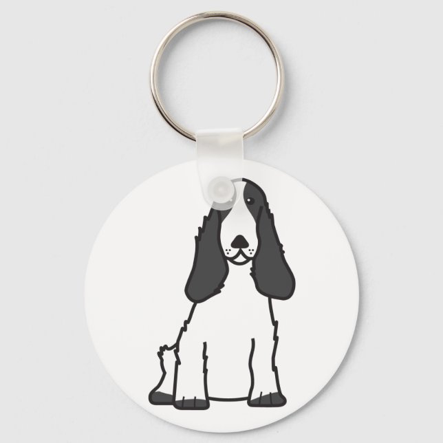 Porte-clés Caricature anglaise Cocker Spaniel Chien (Recto)
