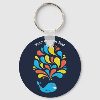 Porte-clés Caricature colorée Happy Whale Kids Texte personna