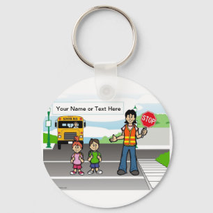 Porte-clés Caricature Crossing Guard par PrintedPerfection.co