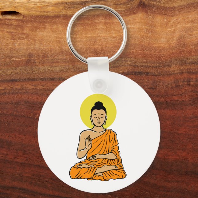 Porte-clés Caricature de Bouddha Buddhism.net aimant (Verso)