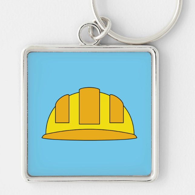 Porte-clés Caricature de Casquette dur jaune (Devant)