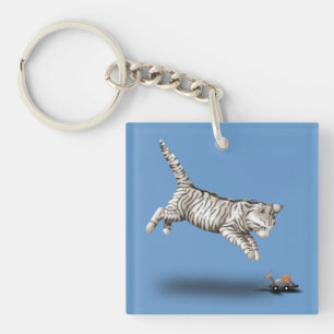 Porte-clés Caricature de chat et souris