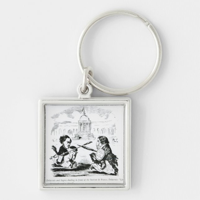 Porte-clés Caricature de Delacroix et d'Ingres (Devant)