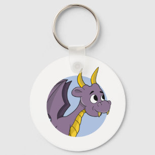 Porte-clés Caricature de dragon violet