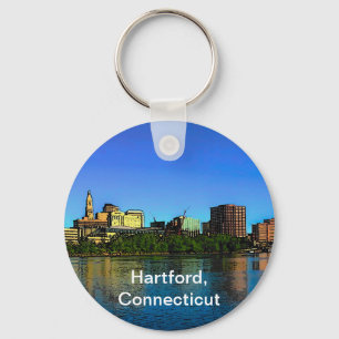 Porte-clés Caricature de Hartford Connecticut Skyline