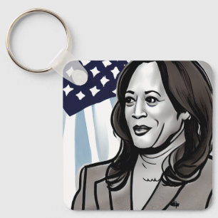 Porte-clés Caricature de Kamala Harris Political