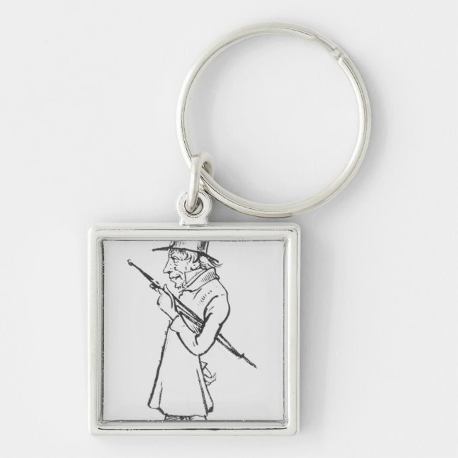 Porte-clés Caricature de Soren Aabye Kierkegaard (Devant)
