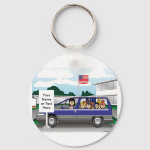 Porte-clés Caricature de taxi de Maman par PrintedPerfection.