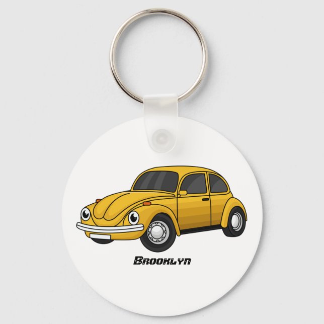Porte-clés Caricature de voiture classique (Recto)