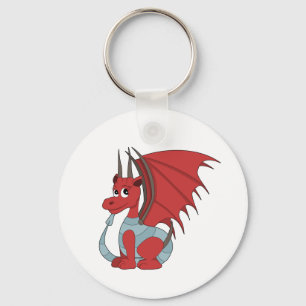 Porte-clés Caricature Dragon Rouge
