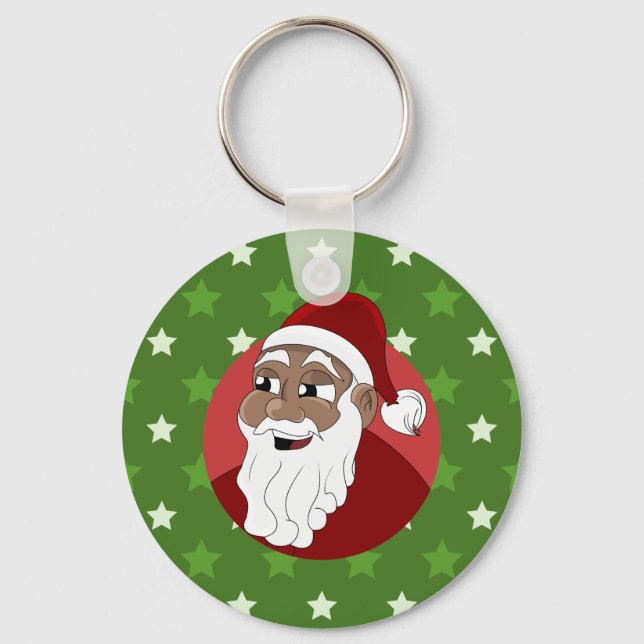 Porte-clés Caricature du Père Noël noir (Recto)