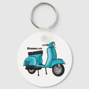 Porte-clés Caricature moto mopée mûre illustration