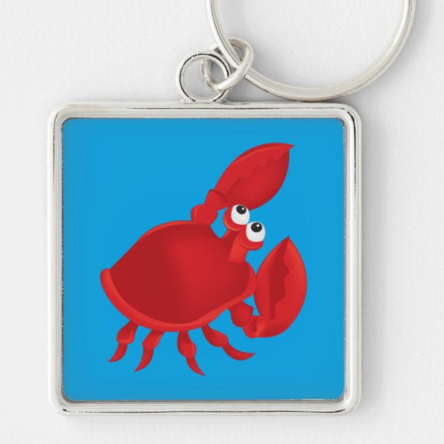 Porte-clés Caricature rouge crabe (Devant)