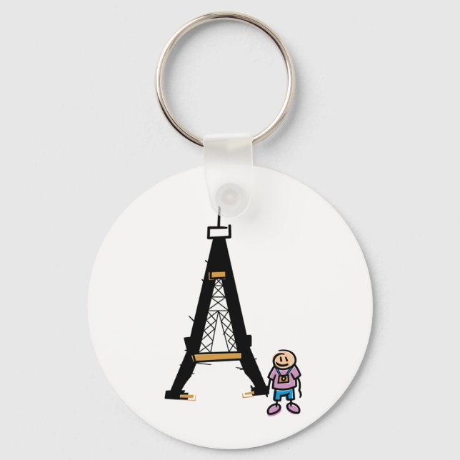 Porte-clés Caricature Tour Eiffel (Recto)