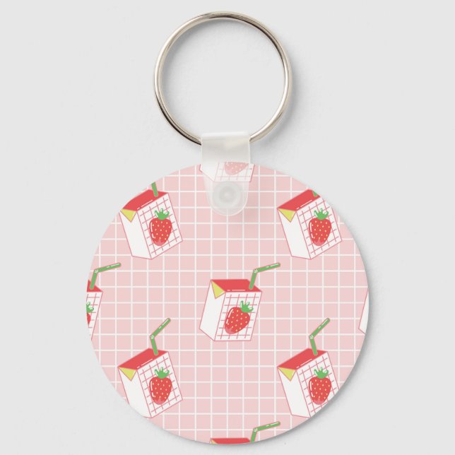 Porte-clés Caricatures de Lait de fraise : Motif (Recto)