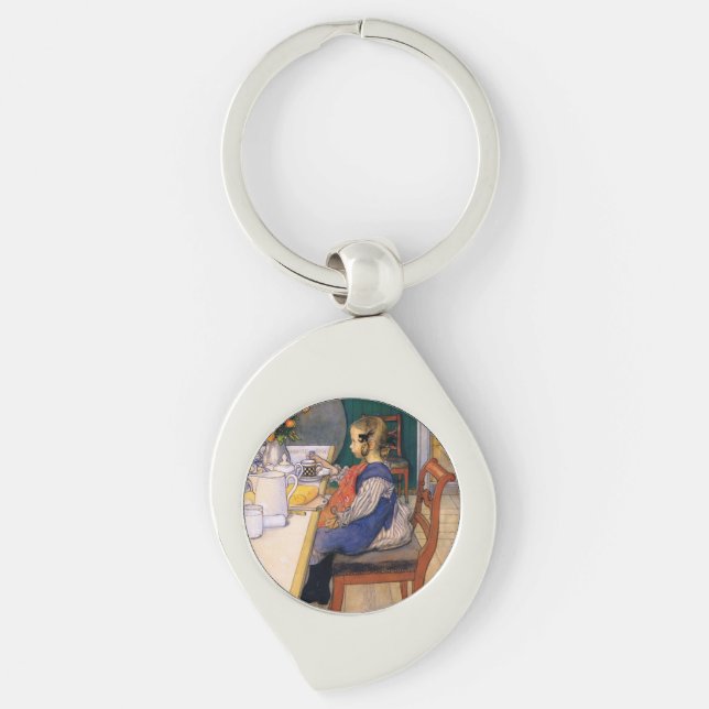 Porte-clés Carl Larsson Petit déjeuner malheureux de Late Ris (Devant)