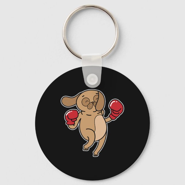 Porte-clés Carlin Dog fait la boxe (Recto)